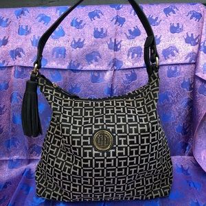 Tommy Hilfiger canvas and leather handbag